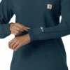 Carhartt Force Cross-Flex langærmet scrub-bluse med rund hals til kvinder