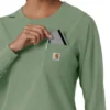 Carhartt Force Cross-Flex langærmet scrub-bluse med rund hals til kvinder