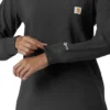 Carhartt Force Cross-Flex langærmet scrub-bluse med rund hals til kvinder