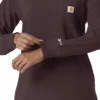Carhartt Force Cross-Flex langærmet scrub-bluse med rund hals til kvinder