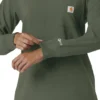 Carhartt Force Cross-Flex langærmet scrub-bluse med rund hals til kvinder