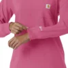 Carhartt Force Cross-Flex langærmet scrub-bluse med rund hals til kvinder