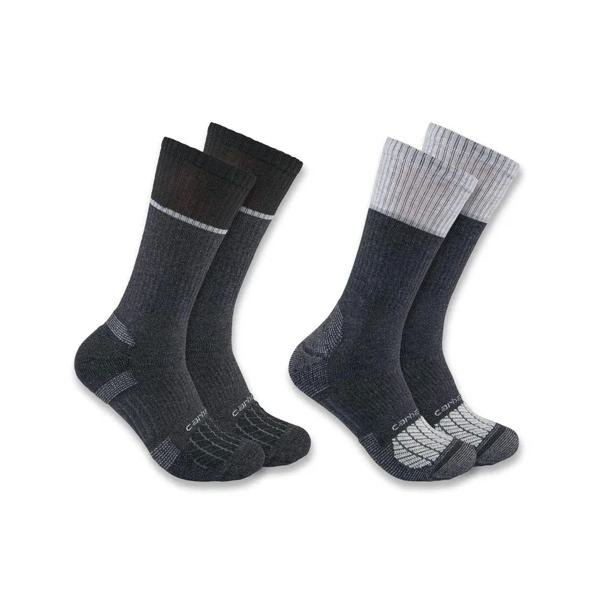 Carhartt Force® mellemtykke strømper med stålkappe, 2-pak