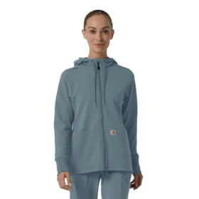 Carhartt-hettetrøje med fuld lynlås og vaffelstruktur til kvinder