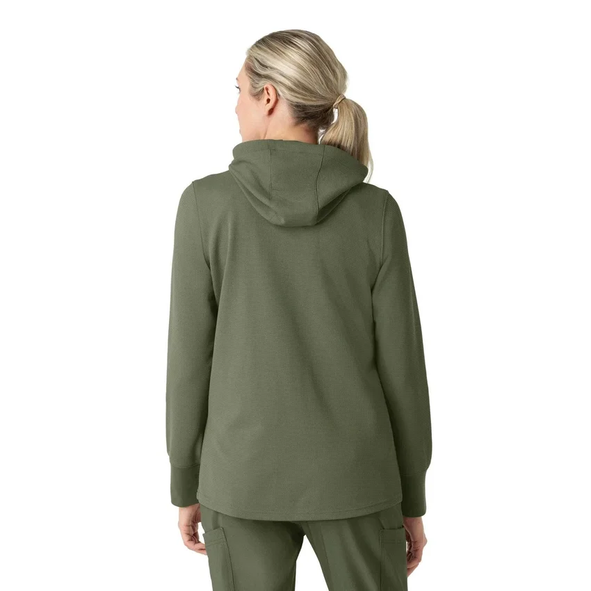Carhartt-hettetrøje med fuld lynlås og vaffelstruktur til kvinder