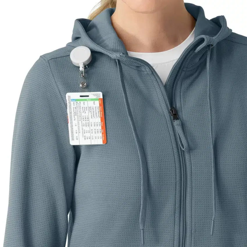 Carhartt-hettetrøje med fuld lynlås og vaffelstruktur til kvinder