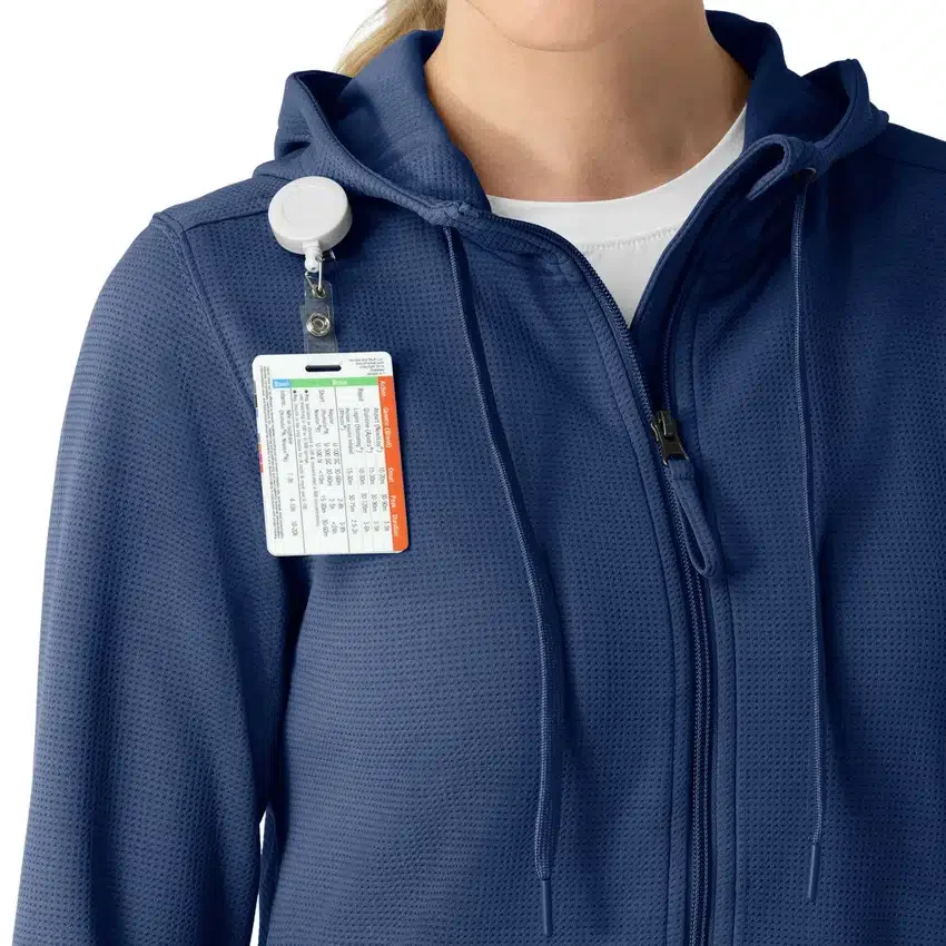Carhartt-hettetrøje med fuld lynlås og vaffelstruktur til kvinder