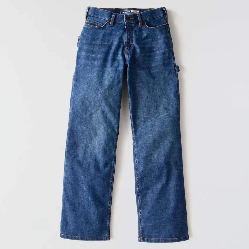 Carpenter-arbejdsjeans til kvinder med mellemhøj talje og stretch