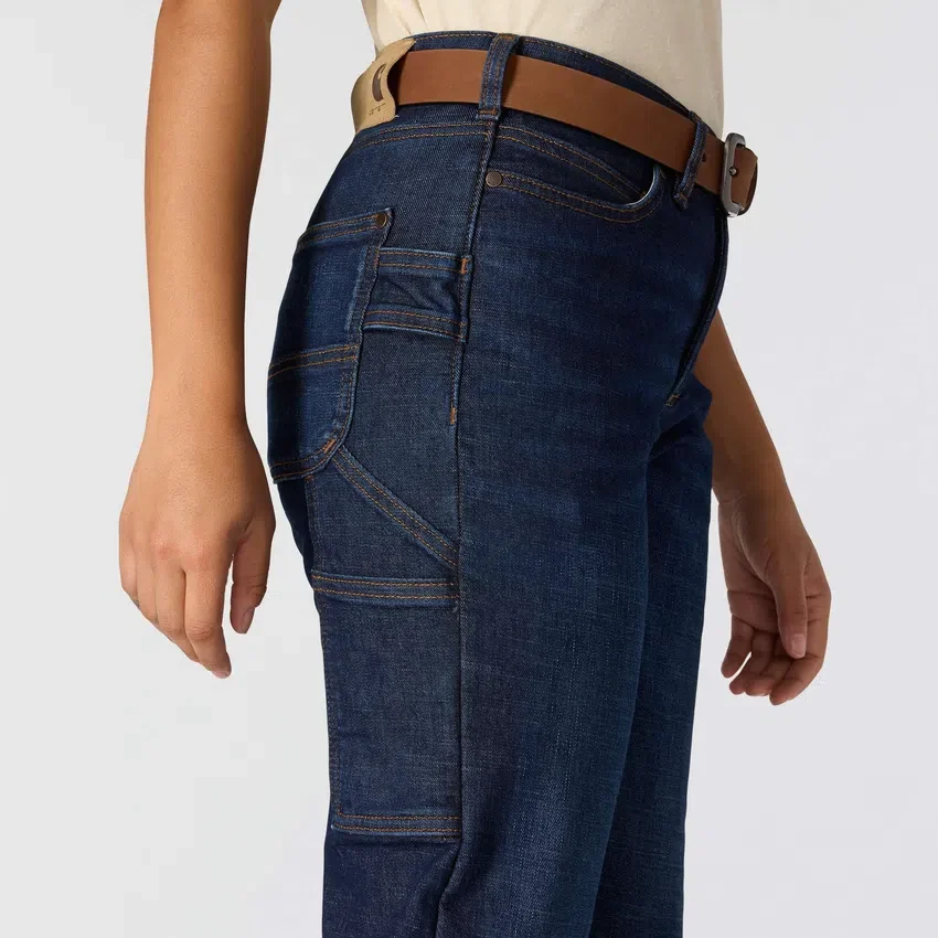 Carpenter-jeans til kvinder med mellemhøj talje og fleeceforing