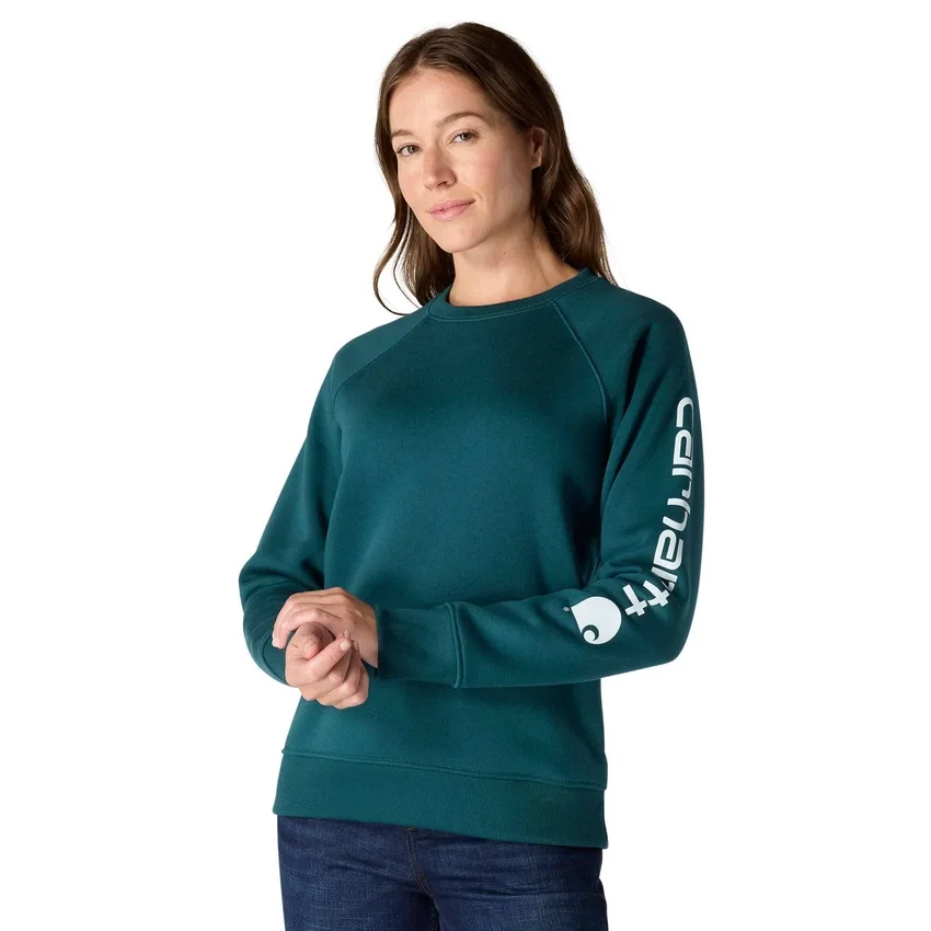 Damesweatshirt med grafisk print, afslappet pasform og rund hals