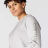 Damesweatshirt med grafisk print, afslappet pasform og rund hals
