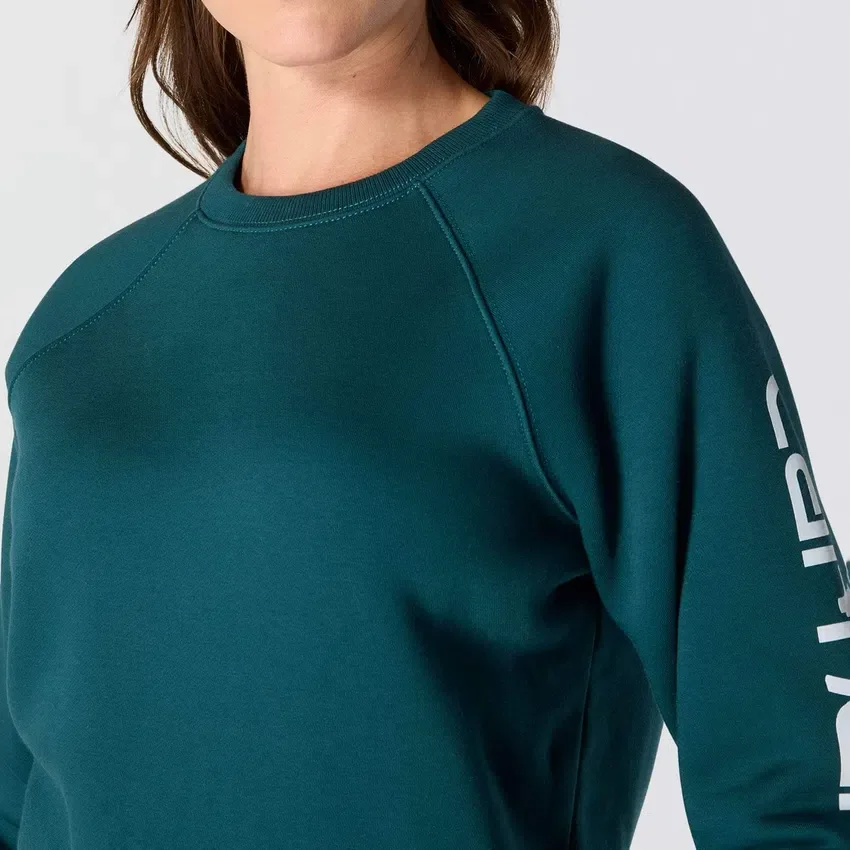 Damesweatshirt med grafisk print, afslappet pasform og rund hals