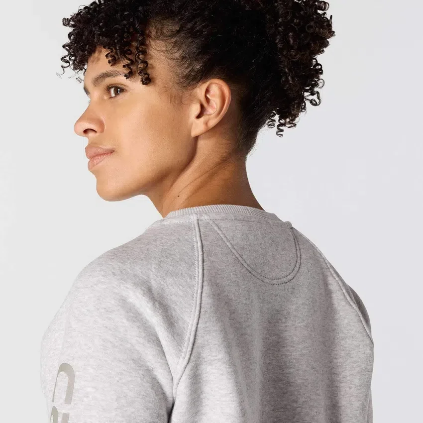 Damesweatshirt med grafisk print, afslappet pasform og rund hals