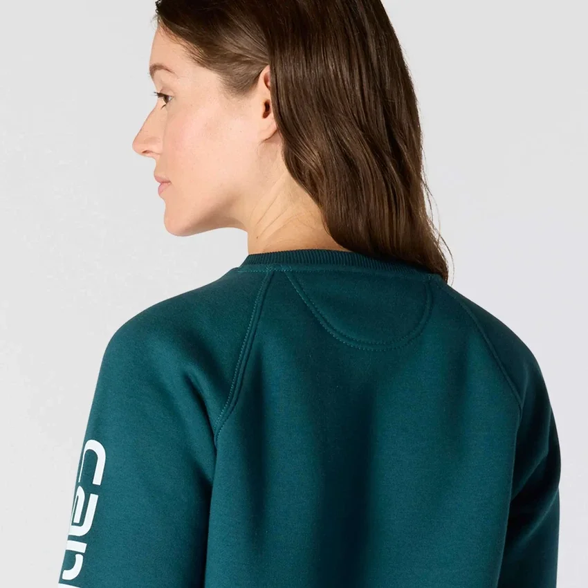 Damesweatshirt med grafisk print, afslappet pasform og rund hals