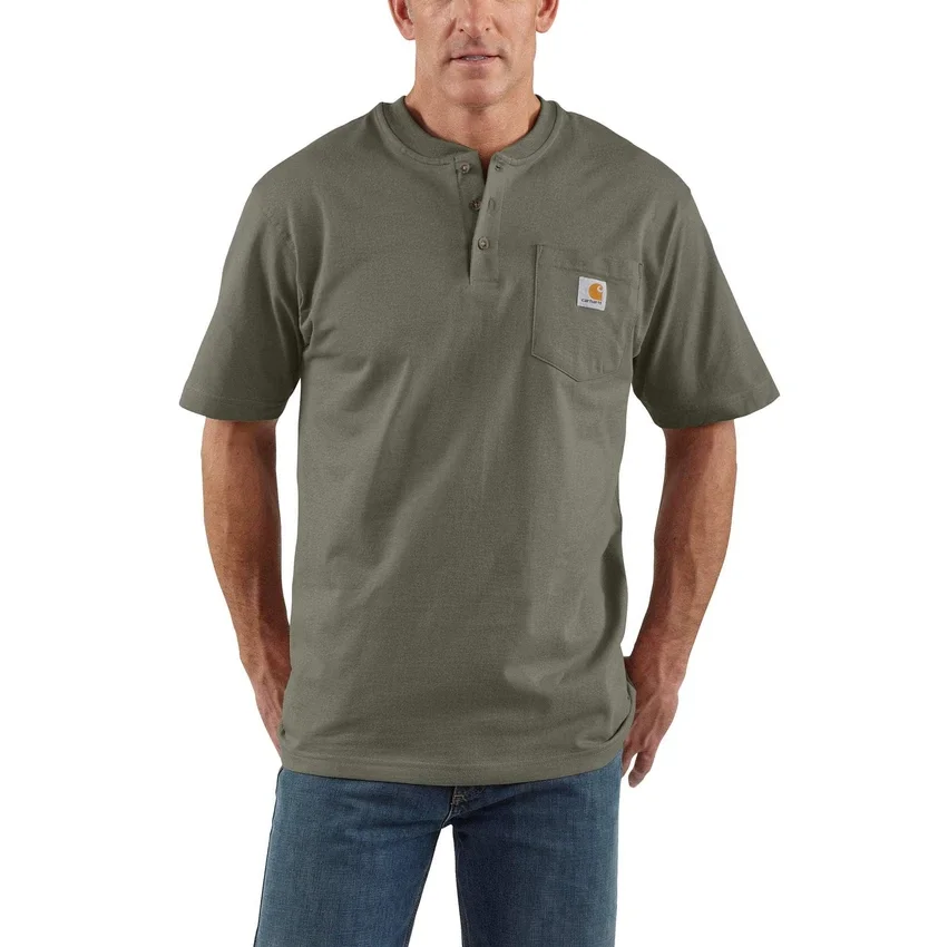Dearborn Loose Fit Heavyweight Henley Pocket T-shirt til mænd