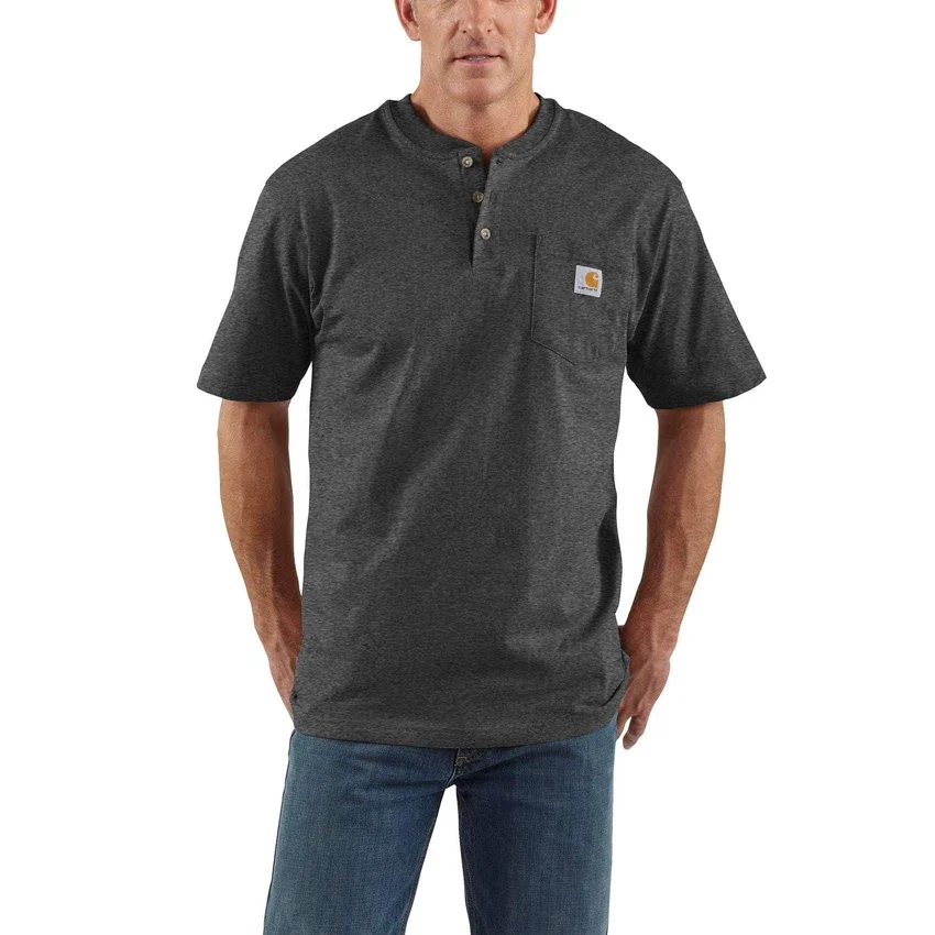 Dearborn Loose Fit Heavyweight Henley Pocket T-shirt til mænd