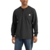 Dearborn Loose Fit Heavyweight langærmet Henley-skjorte med lomme for mænd