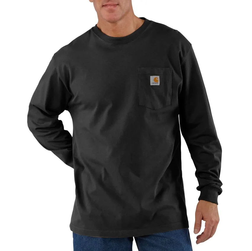 Dearborn T-shirt til mænd med løs pasform, kraftigt stof, løse ærmer og lomme