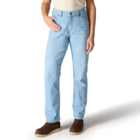 Essential-stretchjeans til kvinder med mellemhøj talje og lige ben