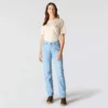 Essential-stretchjeans til kvinder med mellemhøj talje og lige ben