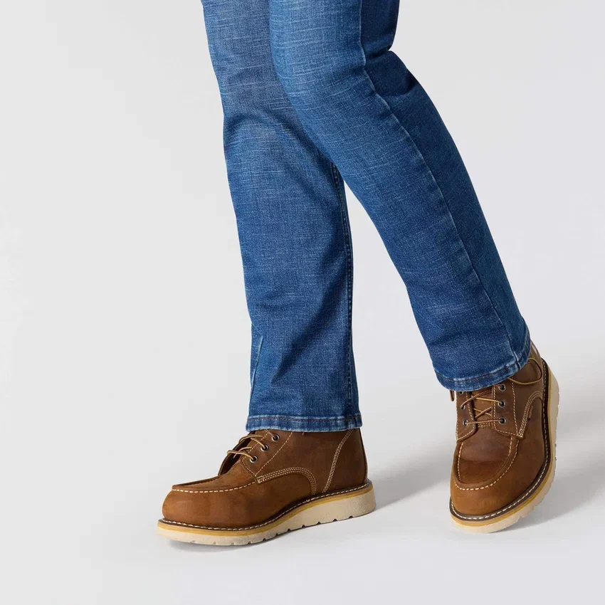 Essential-stretchjeans til kvinder med mellemhøj talje og lige ben
