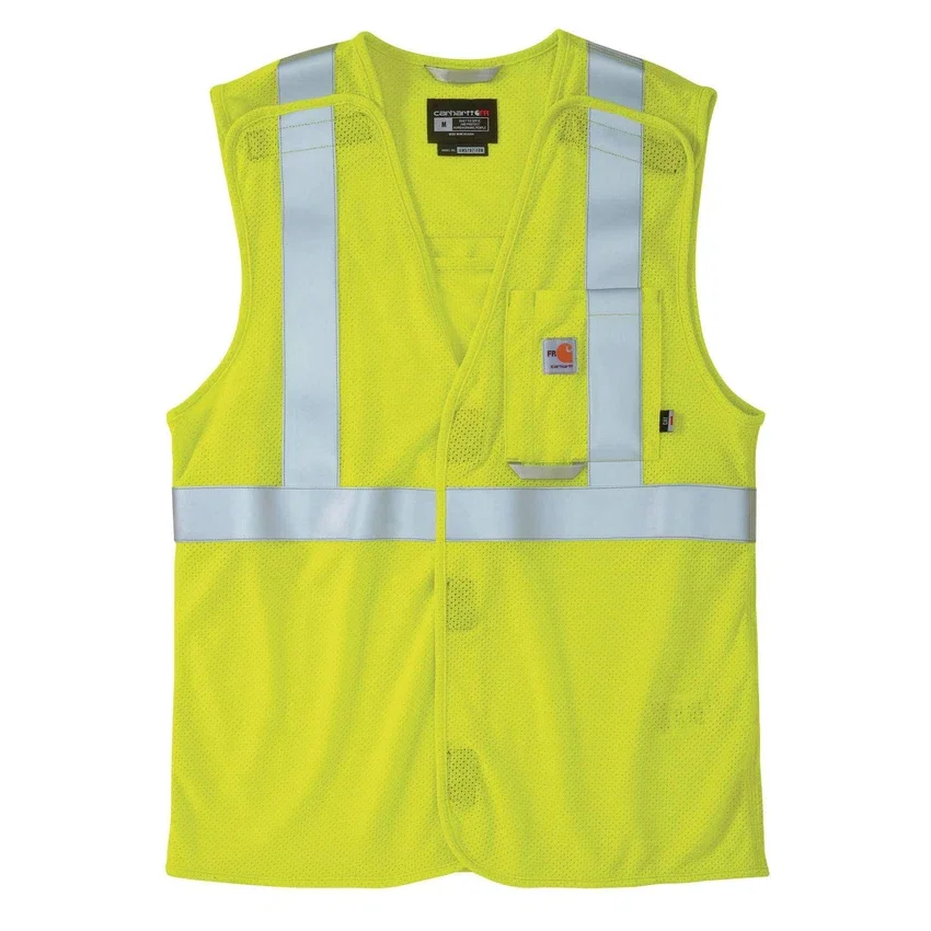 Flammehæmmende sikkerhedsvest i mesh til mænd, klasse 2, med høj synlighed – Hi Vis-veste