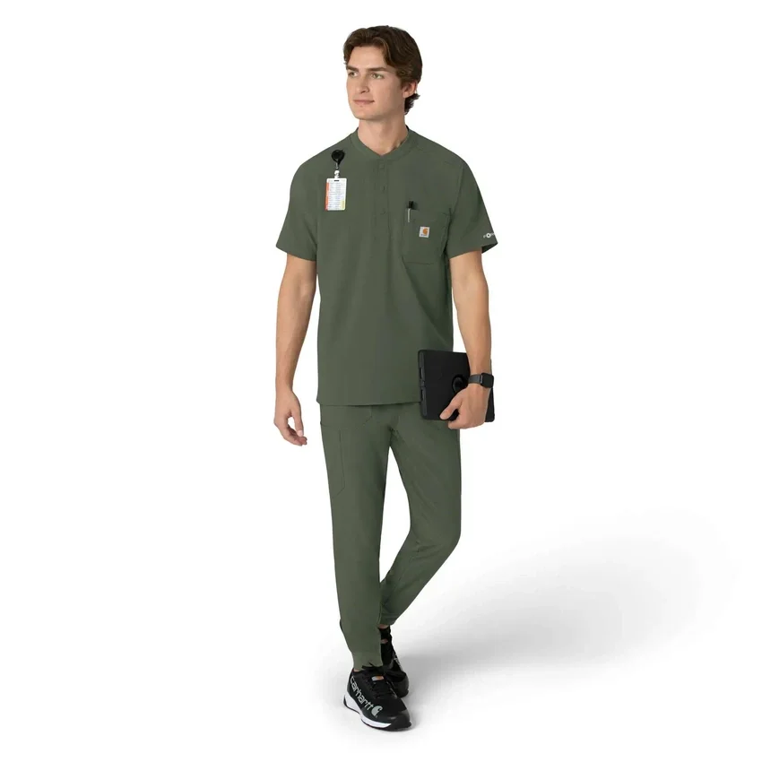 Force Cross-Flex Henley-scrubbluse til mænd