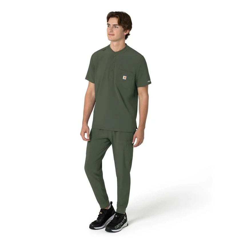 Force Cross-Flex Henley-scrubbluse til mænd
