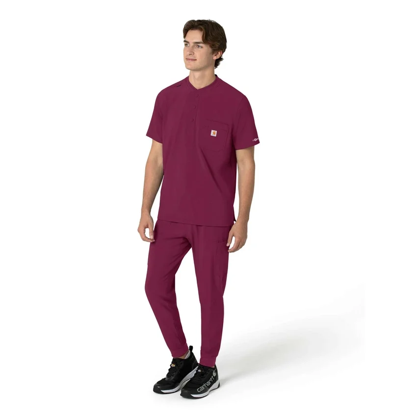 Force Cross-Flex Henley-scrubbluse til mænd