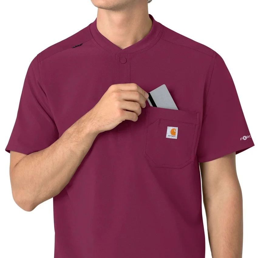 Force Cross-Flex Henley-scrubbluse til mænd