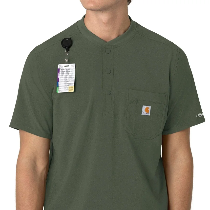Force Cross-Flex Henley-scrubbluse til mænd