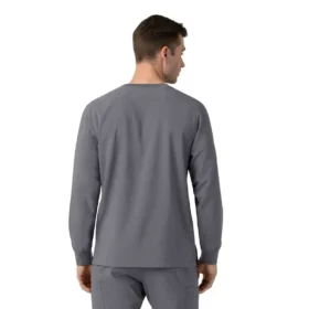 Force Cross-Flex langærmet scrub-bluse med rund hals