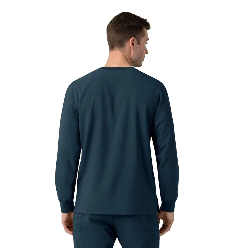 Force Cross-Flex langærmet scrub-bluse med rund hals