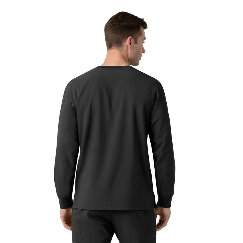 Force Cross-Flex langærmet scrub-bluse med rund hals