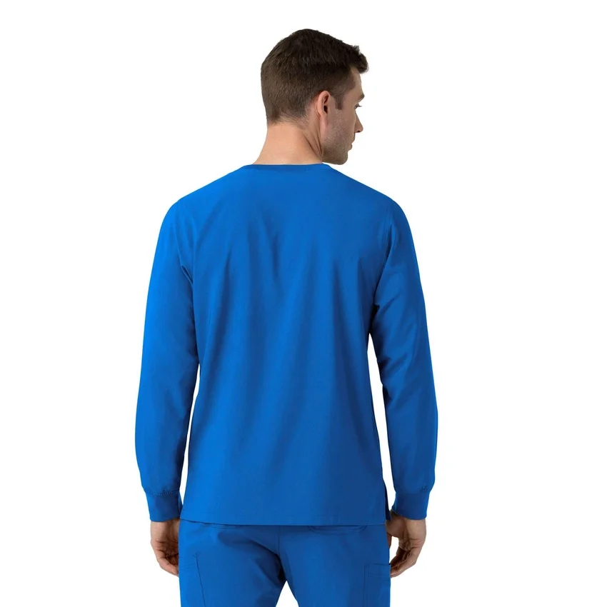 Force Cross-Flex langærmet scrub-bluse med rund hals