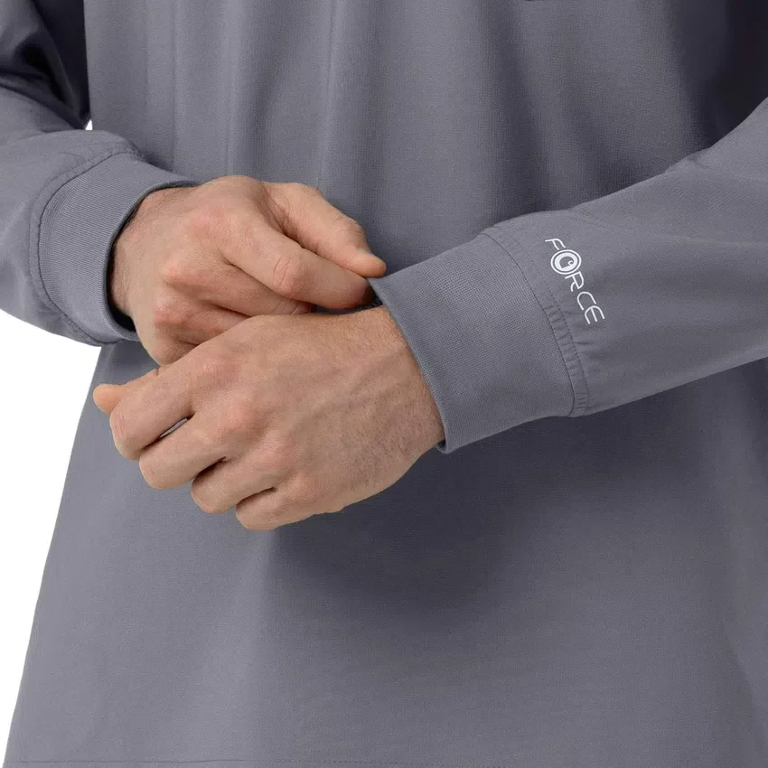 Force Cross-Flex langærmet scrub-bluse med rund hals