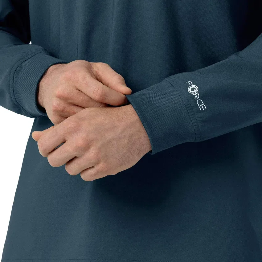Force Cross-Flex langærmet scrub-bluse med rund hals