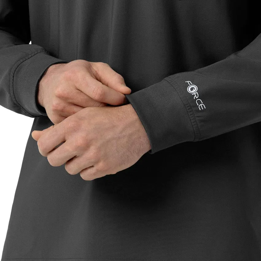 Force Cross-Flex langærmet scrub-bluse med rund hals