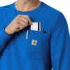 Force Cross-Flex langærmet scrub-bluse med rund hals