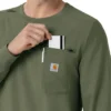 Force Cross-Flex langærmet scrub-bluse med rund hals