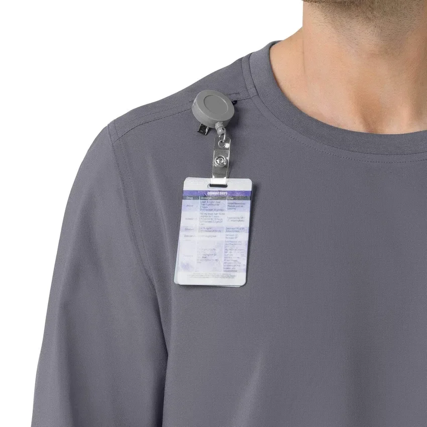 Force Cross-Flex langærmet scrub-bluse med rund hals