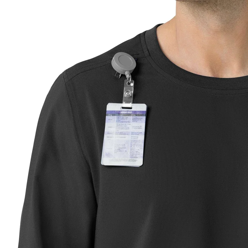 Force Cross-Flex langærmet scrub-bluse med rund hals