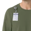 Force Cross-Flex langærmet scrub-bluse med rund hals
