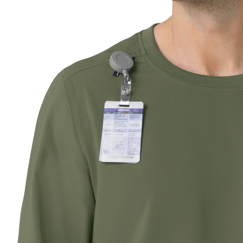 Force Cross-Flex langærmet scrub-bluse med rund hals