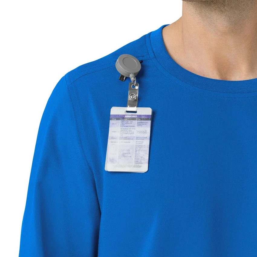 Force Cross-Flex langærmet scrub-bluse med rund hals