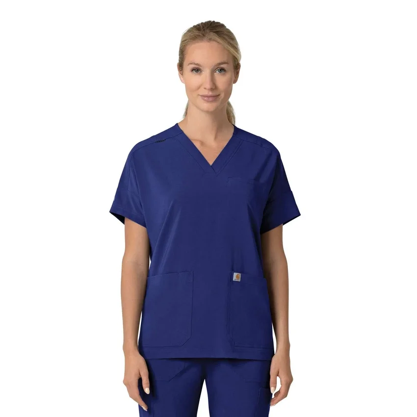 Force Cross-Flex oversize V-hals-scrubbluse til kvinder