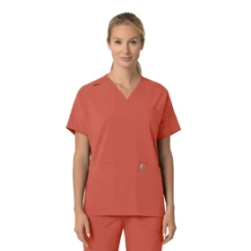 Force Cross-Flex oversize V-hals-scrubbluse til kvinder