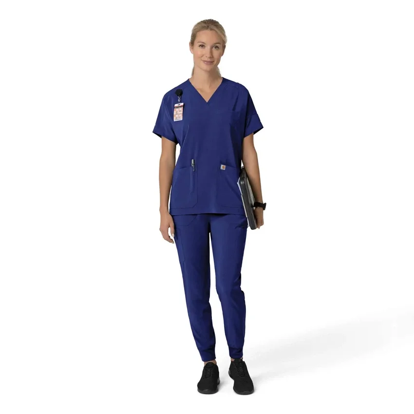 Force Cross-Flex oversize V-hals-scrubbluse til kvinder
