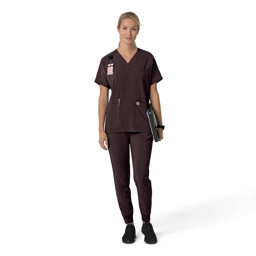 Force Cross-Flex oversize V-hals-scrubbluse til kvinder