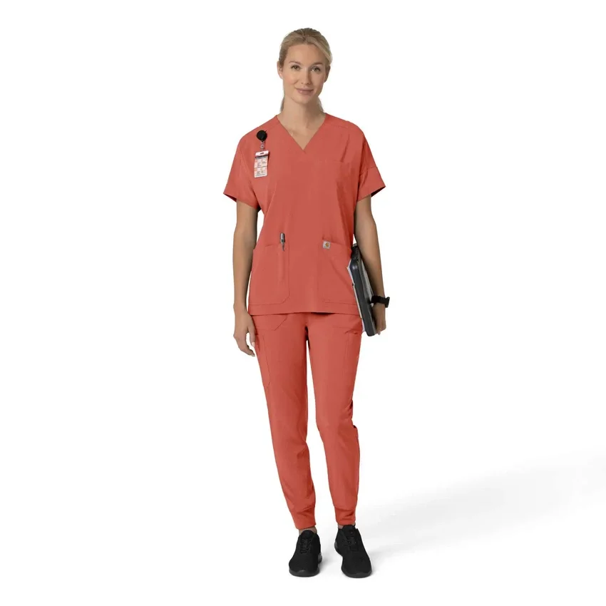Force Cross-Flex oversize V-hals-scrubbluse til kvinder